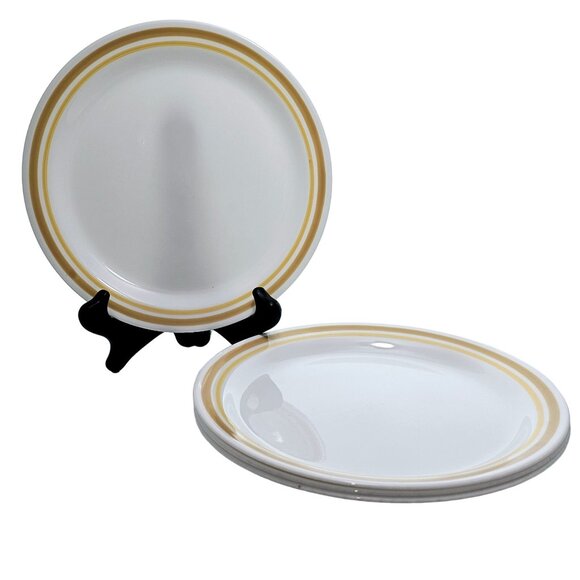 Corelle Almond Appetizer Salad Plates 8" set-4 Corning tan gold retro dishes - Picture 2 of 11